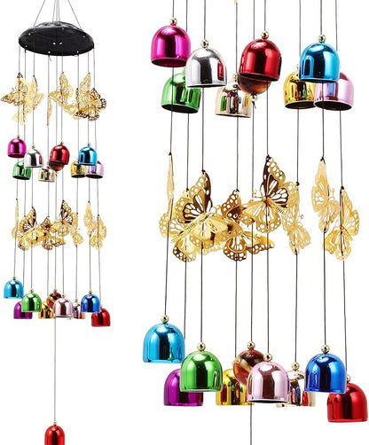 BWINKA Creative Design Wind Chimes, 27''H Colorful Butterfly Wind Chimes, Butterfly Gift for Family, Home, Garden, Patio, Backyard Decoration…
