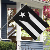 Black Puerto Rico Flag 3x5 Foot Puerto Rican National Flags with 2 Grommets for Indoor Outdoor Yard House Garden Décor