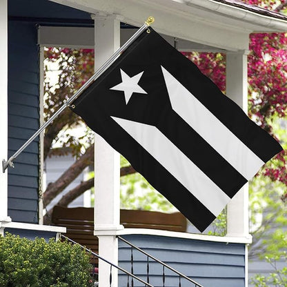 Black Puerto Rico Flag 3x5 Foot Puerto Rican National Flags with 2 Grommets for Indoor Outdoor Yard House Garden Décor