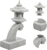 OSALADI Miniature Japanese Lantern Pagoda Figurines Asian Sandstone Tower Statue Fish Tank Aquarium Ornament Fairy Garden Accessories Zen Terrarium Bonsai Decorations