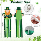 47 Inches St. Patrick's Day Leprechaun Windsock Decoration, Green Hanging Outdoor Windmill Decor with Shamrock Designs, Festive Irish-Themed Wind Sock Ornament for Garden, Patio, and Yard