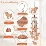 Pug Wind Chimes for Outside Metal Windchimes Pug Gifts for Women Men Garden Decor for Patio Yard Memorial for Dog Lovers