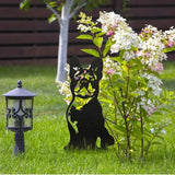 Dog Metal Art Garden Statues French Bulldog/Doberman Pinscher Backyard Lawn Stakes, Festival Decorations & Yard Decor Iron Art (Dog-02)