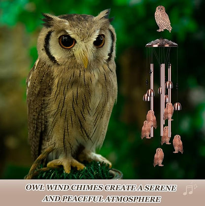 Briwooody Owl Wind Chimes for Outside Owl Gifts for Women Mom Metal Wind Chimes Memorial Birthday Decor for Outdoors Patio Garden Porch Home Yard Decoration