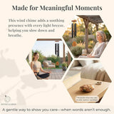 Memorial Wind Chimes for Outside - 28 in. Sympathy Wind Chime Gift with Keepsake Stone & Message Card, Calming Tone, Wood Mute Damper, Garden Porch Patio Decor