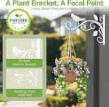 iDavosic.ly Plant Hangers Outdoor 4-Pack, 12 Inch Heavy Duty Iron Wall Brackets for Hanging Plants, Baskets, Bird Feeders, Lanterns, Wind Chimes, Indoor Metal Hooks for Garden Porch Patio, White