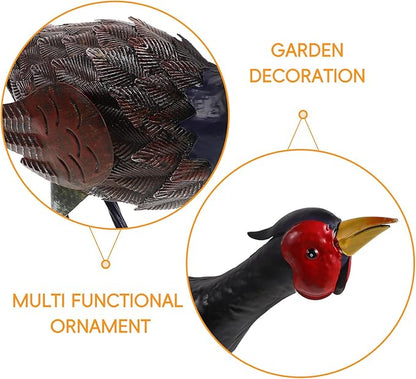 KESYOO Realistic Iron Pheasant Statue Outdoor Garden Decor Vivid Simulation Bird Figurine for Lawn Decoration Craft Sculpture Gift for Home and Patio