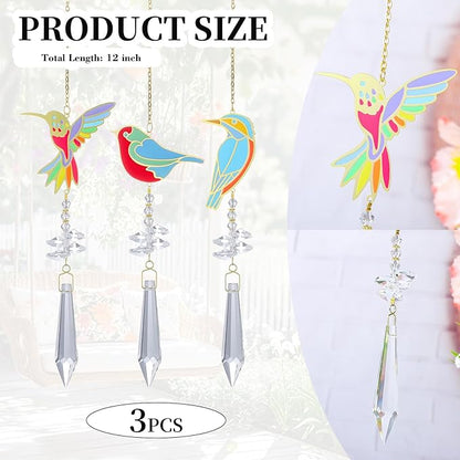 Hummingbird Crystal Sun Catcher, Glass Window Hanging Ornament,Crystal Prism Suncatcher Outdoor Indoor Home Garden Party Decoration