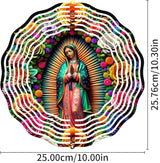 Virgin Mary Wind Spinner, Metal Wind Spinners Outdoor/Indoor,Virgin Mary Hanging Garden Decor for Outside, Stainless Wind Spinners for Yard and Garden 10 inch 3D (25.76X25 CM)
