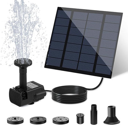 Solar Water Fountain for Bird Bath with Seperate Solar Panel 1.8W,Solar Fountain Pump for Pond,Water Feature Solar Water Pump