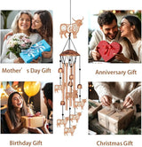 Highland Cow Style Metal Wind Chimes for Outside, Hanging Waterproof Aluminum Windchimes with Hook for Outdoor Garden Patio Porch Decor, 33“ Memorial Wind Chimes Friendship Gifts for Women