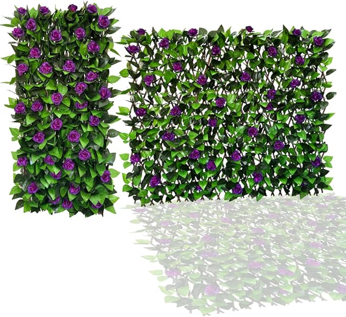 LANDGARDEN Privacy Fence Screen Artificial Leaf Faux Ivy Expandable/Stretchable Fence Cover