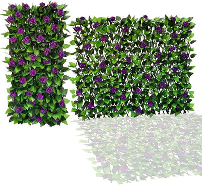 LANDGARDEN Privacy Fence Screen Artificial Leaf Faux Ivy Expandable/Stretchable Fence Cover