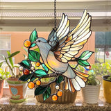 Peace Lover Dove Acrylic Suncatcher Stained Glass Effect Window Car Hanging Christmas Ornament Indoor Outdoor Decor Garden Sun Catcher Panel for Acrylic Suncatcher Lover for Women Mom Grandma