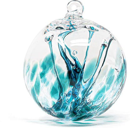 Luke Adams Handmade Glass Gazing Balls for Garden – Hand Blown Glass Gazing Ball for Yard Décor – Decorative Garden Globe (Recycle Teal)