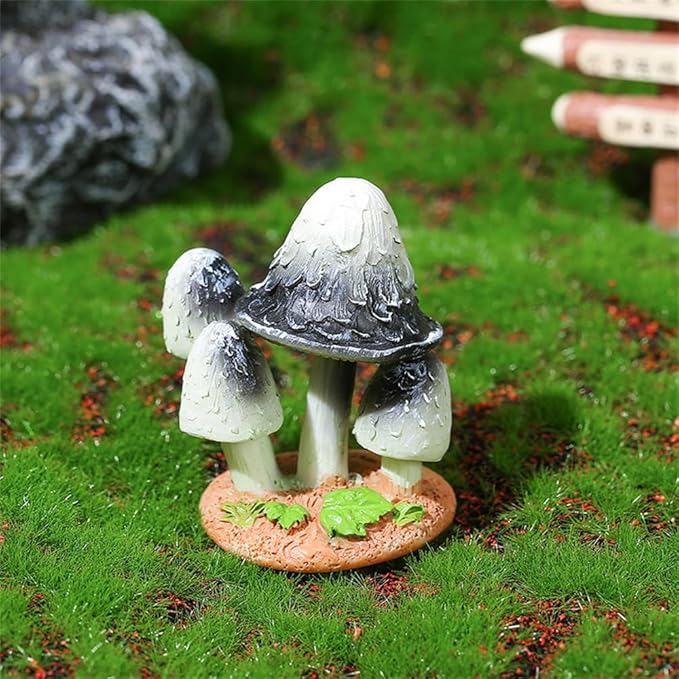 DIYOMR 2.0" Resin Mushroom Series, 4PCS Mushrooms Figurines Craft Indoor Outdoor Decor for Home DIY/Windowsill/Tabletop/Garden/Micro Landscape Decor/Bonsai Ornaments (4 Pcs - B)