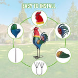 Backyard Expressions Rooster Décor Garden Statue - Chicken Yard Art Sculpture Outdoor - 63 Inch