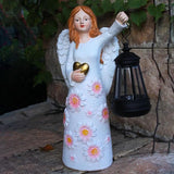Solar Garden Statues Decor，Gardedn Angel Figurines Lights Featuring Waterproof Outdoor Decor Lights for Yard Patio Porch Decoration Gift for Mom Grandma (Classic)