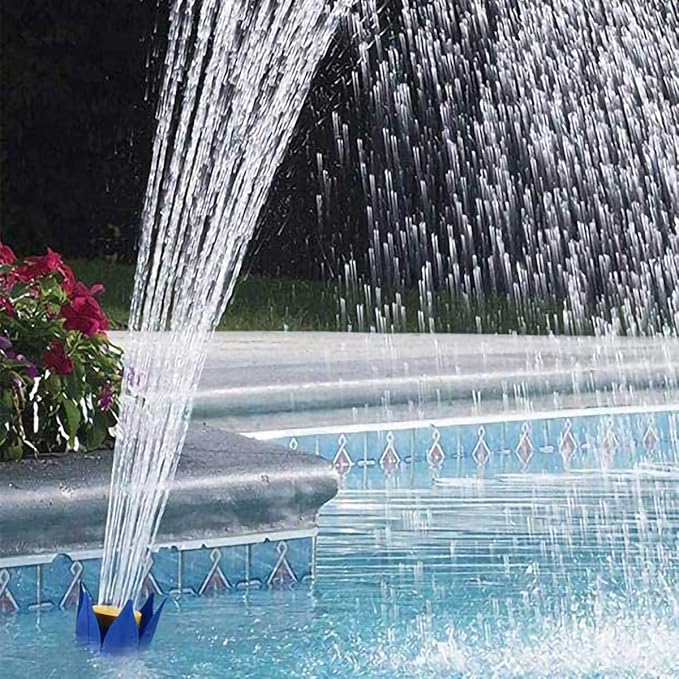 Pool Fountain Jet Adjustable Waterfall Pool Fountain Spray Above & Inground Swimming Pool Waterfall Sprayer Lotus Flower Pond Fountain Nozzle Accessories