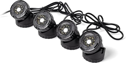 Jebao 12-LED Submersible Light for Water Gardens and Ponds, Set of 4