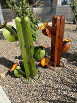 Metal Saguaro Cactus - Garden Art (Olive)