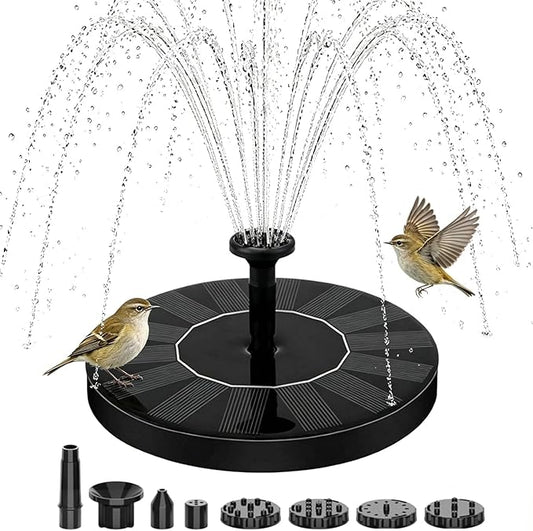 2026 New Solar Fountain for Bird Bath, Floating Mini Solar Water Fountain with 6 Nozzles for Garden, Pond, Pool, and Outdoor (2, 5.1in)