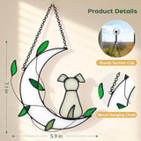 Stained Glass Window Hanging Suncatcher, IDEA SHOW Dog Memorial Gifts for Loss of Dog Sympathy Remembrance Suncatcher, Handcrafted Dog Memorial Gift for Lover Dog Loss Pet Bereavement