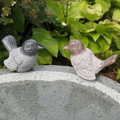 Bird Decor - 5" 1pc Granite Bird Statue for Outside, Outdoor Bird Figurines for Bird Bath, Bird Garden Decorations, Yard Statues, Bedroom Decor, Living Room, Office Shelf Decor
