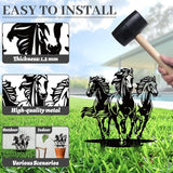 WADORN Herd of Horses Metal Decorative Garden Stakes, Black Horses Outdoor Statues Silhouette Funny Horse Lover Gifts Stakes Ornaments for All Season Home Yard Art Garden Patio Backyard Lawn Decors