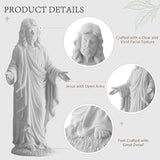 30-Inch Jesus Statue Outdoor & Indoor,All-Weather Large Garden Statue with Open Arms, Weighted Base – Religious Garden Decor for Patio, Lawn, Church