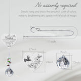 Memorial Gifts for Loss of Sister, Sympathy Crystal Suncatcher,Loss of Sister Sympathy Gifts,Hanging Crystals Ornament for Window Rainbow Maker Prisms Home Decor Gift