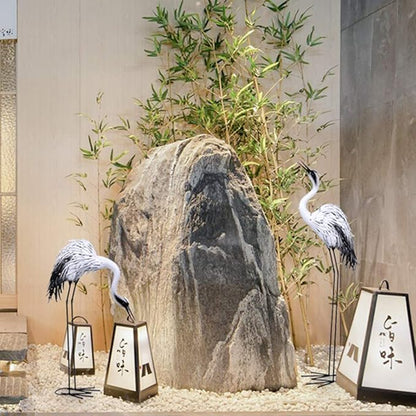 Outdoor Garden Large Statue Animal Sculpture Gift Outdoor Statues Simulation Animal Garden Statue, Garden Iron Floor Ornaments, Creative Outdoor Crane Sculpture, Exquisite Figurines(95cm)