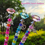 72Pcs DIY Fairy Wand Beaded Garden Stakes Kit Fairy Wands Kit for Different Festivals Fairy Garden Accessories Outdoor Fairy Garden Stakes Decorative, Diamond-(Purple+Lake Blue+Pink)