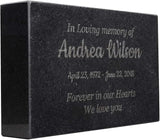 Customized In Loving Memory Black Granite Memorial or Sympathy Gift. Offered in a Variety of Sizes to Meet your Needs and Budget (10 x 6 x 2")