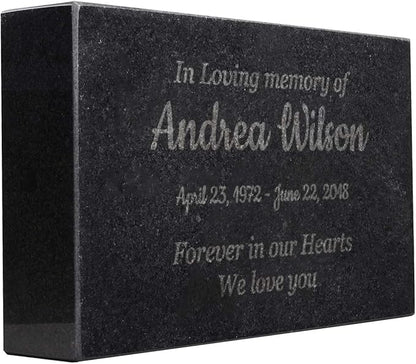 Customized In Loving Memory Black Granite Memorial or Sympathy Gift. Offered in a Variety of Sizes to Meet your Needs and Budget (10 x 6 x 2")
