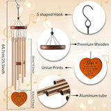 Gigi Gifts for Mother's Day Birthday Christmas Thanksgiving from Grandkids Grandchildren, Gigi Garden Gifts for Grandma, 26Inch Wind Chimes for Outside with S Hook Greeting Card