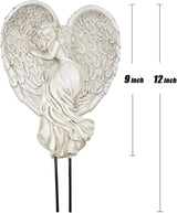 Sleeping Angel Garden Outdoor Statue Memorial Angel Figurine & Sculpture Memory Guardian Angel with Stake - 12 inch
