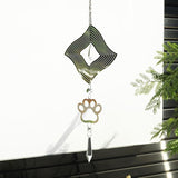 LONGSHENG - SINCE 2001 - Crystal Suncatcher Wind Spinner Pendant Hanging Silver Pet Footprints Ornament Rainbow Maker Garden Patio Sun Catcher Window Decor