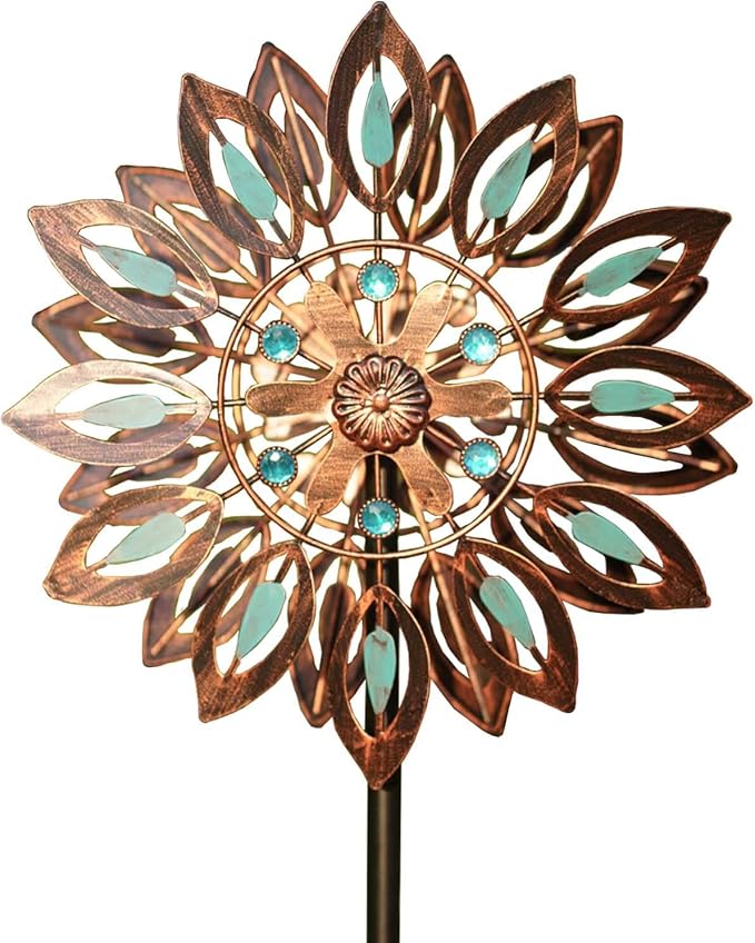 70in Outdoor Wind Spinner, 360° Wind Sculpture Spinner with Metal Stake, Yard Art Decor for Patio, Lawn & Garden