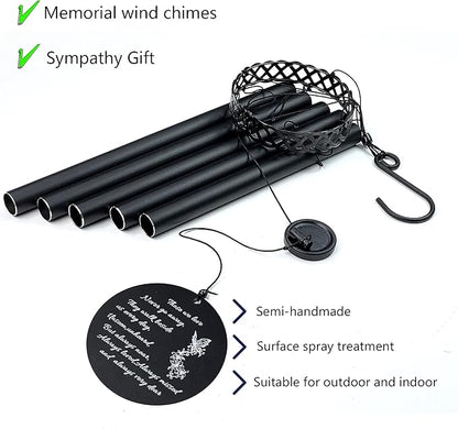 Memorial Wind Chimes for Loss of Loved One,windchimes in Memory of a Loved One Sympathy Gifts for Dad Mom and Family Member,Metal Windchimes Outdoors Decorations for Your Garden…