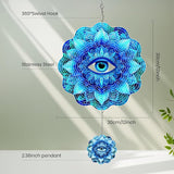 Wind Spinners Outdoor Eye, 12 inch Laser Cut Metal Art Geometric Pattern Wind Spinners Craft Decor Birthday Gifts for Women and Mom - Hanging Kinetic for Yard, Garden, Patio, Outdoor