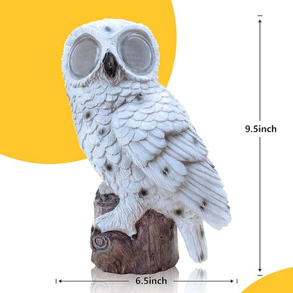 Solar Owl Garden Statue with Led Lights Waterproof Outdoor Decorative Lamp with Moving Eyes, Perfect Unique Gift for Women, Moms, Garden Lovers Ideal for Yard Patios and Lawns