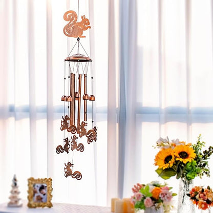 for Mom Squirrel Wind Chimes for Outside,Squirrel Gifts for Women Men/Memorial Gift/Birthday Gifts Metal windchimes Outdoors/Indoors,Garden Decor,Patio,Home,Porch,Yard Decorations