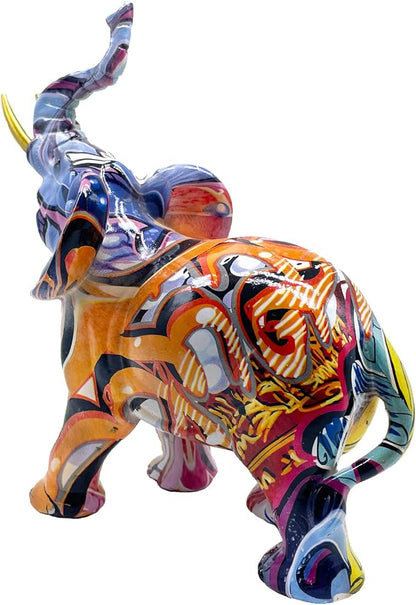 Colorful Elephant Statue Sculpture Frgurine Gift for Home Office Living Room Desktop Decoration Garden Figurines Outdoor Decor Frgurines (Small)