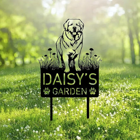 Custom Great Pyrenees Dog Metal Memorial Garden Stake Personalized Pet Grave Marker Name Sign Remembrance Stake Decor Sympathy Dog Loss,Outdoor Statues for Yard Garden Lawn Patio Pathway Grave.