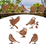 5X Iron Bird Decoration Metal Gardening Ornaments Photo Props Yard Adornment Bird Ornaments for Fences Patio Decor, Style A