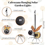 Calenzana Orange Bee Outdoor Solar Garden Light, Waterpoof Hanging Solar Light for Yard Patio Backyard Porch, Gifts for Women Mom Grandma