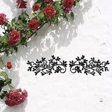 CREATCABIN Black Metal Vine Wall Decor Metal Leaf Wall Art Iron Symmetry Silhouette Tree Leave Plant Sculpture Artwork Sign Ornament Decoration for Living Room Office Garden Balcony 7.9 x 3.9 Inch