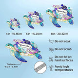 Personalized Sea Turtle Family Sun Catcher Gift for Mom Grandma, Custom Grandma and Grandkids Turtle Acrylic Window Hanging Decor Gift for Mothers Day, Faux Stained Glass Ocean Decor