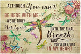Dragonfly Tin Sign Flower Metal Poster Vintage, You will be Loving in My Heart, Wall Art Decor Gifts for Home Bar Kitchen Restaurant Bedroom Garden Plaque 8x12 Inch